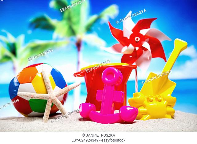 Concept of summer vacation, natural colorful tone
