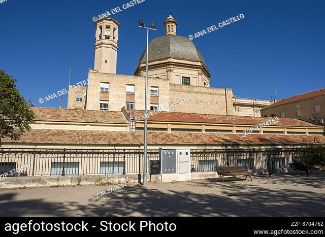 Alcoy Alicante Spain on November 30, 2020: City view St Mateu church