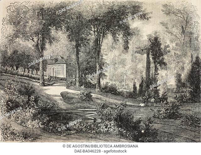 View of Paul Gavarni's house, Auteuil, France, illustration from L'Illustration, Journal Universel, No 1062, Volume XLI, July 4, 1863