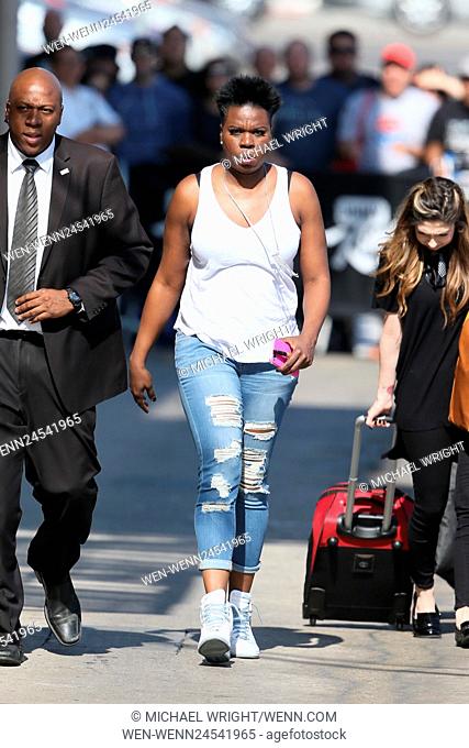 Ghostbusters cast new and old seen arriving at the ABC studios for Jimmy Kimmel Live Featuring: Leslie Jones Where: Los Angeles, California