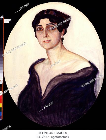 Portrait of the ballet dancer Vera Fokina (1886-1958). Bobyshov, Mikhail Pavlovich (1885-1964). Gouache, pastel on cardboard. Art Nouveau. 1915