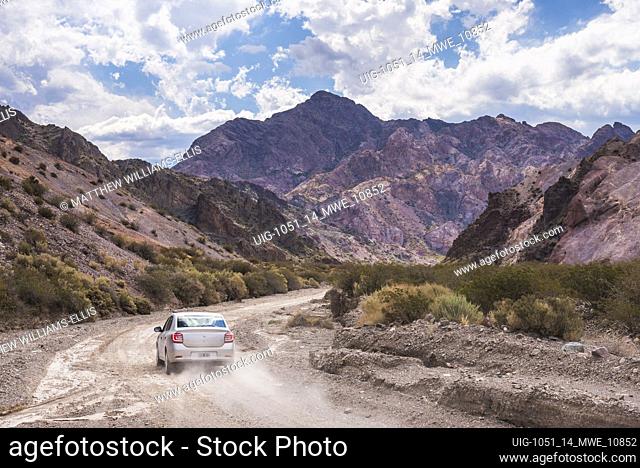 Driving in the Andes Mountains surrounding Uspallata, Mendoza Province, Argentina