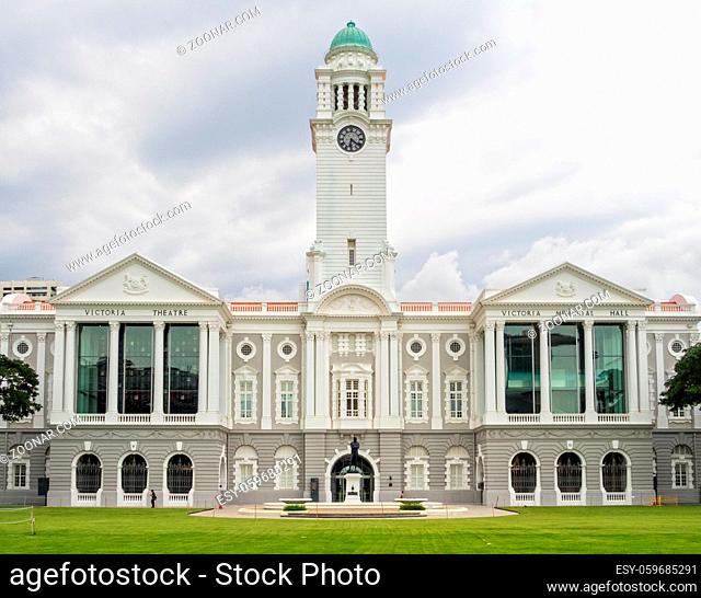 Victoria Theatre and Concert Hall along Empress Place - Singapore