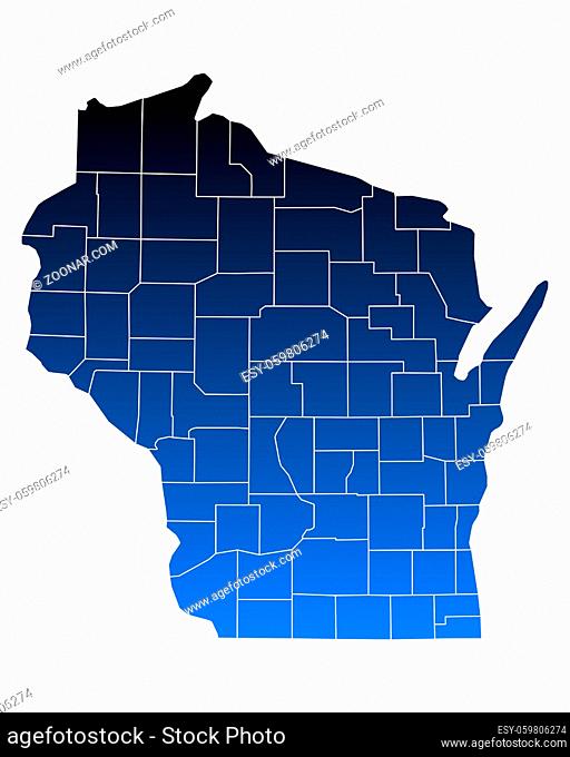 Karte von Wisconsin - Map of Wisconsin