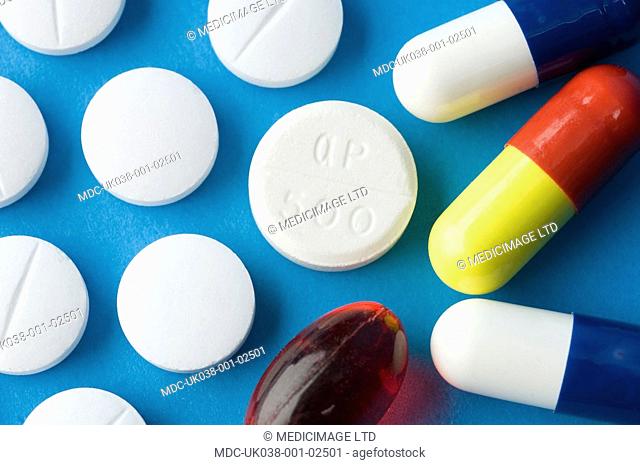 An array of pills