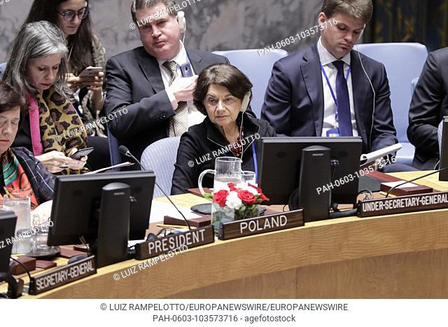 United Nations, New York, USA, May 15, 2018 - Rosemary A. DiCarlo, Under-Secretary-General for Political Affairs During the Security Council meeting on the...