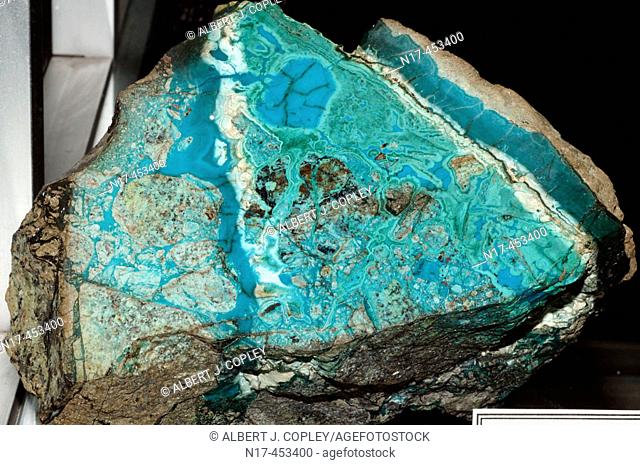 mineral specimen, chrysocolla and malachite