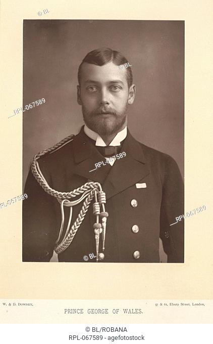 Prince George of Wales. The future King George V of Great Britain and Northen Ireland 1865-1936. Photographic portrait. Image taken from The Cabinet Portrait...
