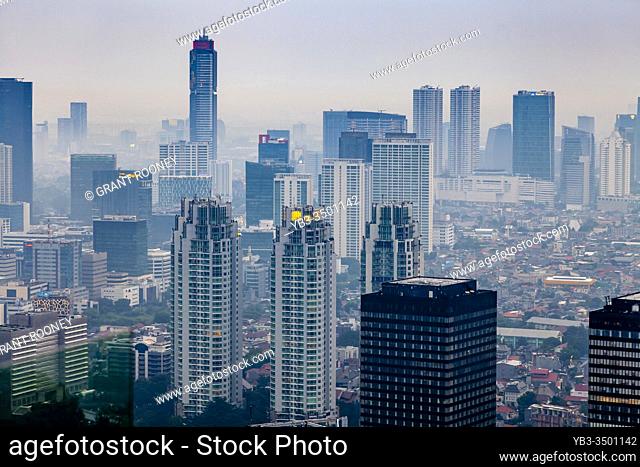 An Elevated View Of The Jakarta Skyline, Jakarta, Indonesia
