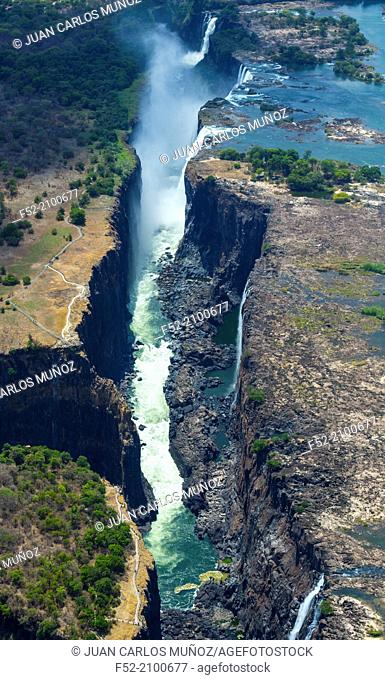 Zambezi river, Victoria Falls or Mosi-Oa-Tunya, Zambia and Zimbabwe, Africa