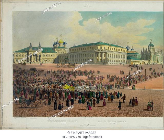 Nicholas Palace in the Moscow Kremlin (from a panoramic view of Moscow in 10 parts), ca 1848. From a private collection