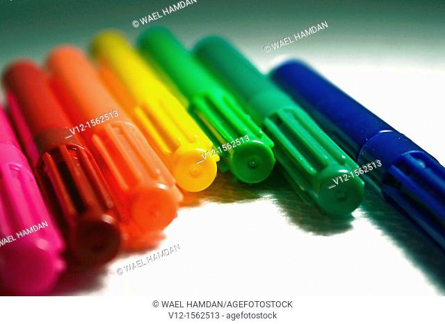 Close-up of felt tip pens Color markers
