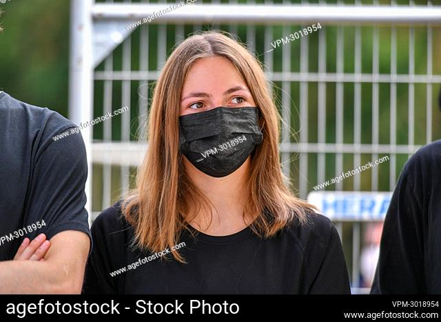 Belgian Snowboarder Loranne Smans pictured during the opening of a large dry slope by Flemish minister Weyts, Sport Vlaanderen
