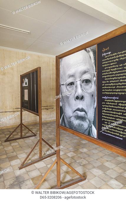 Cambodia, Phnom Penh, Tuol Sleng Museum of Genocidal Crime, Khmer Rouge prison formerly known as Prison S-21, located in old school, photograph of Leng Sary