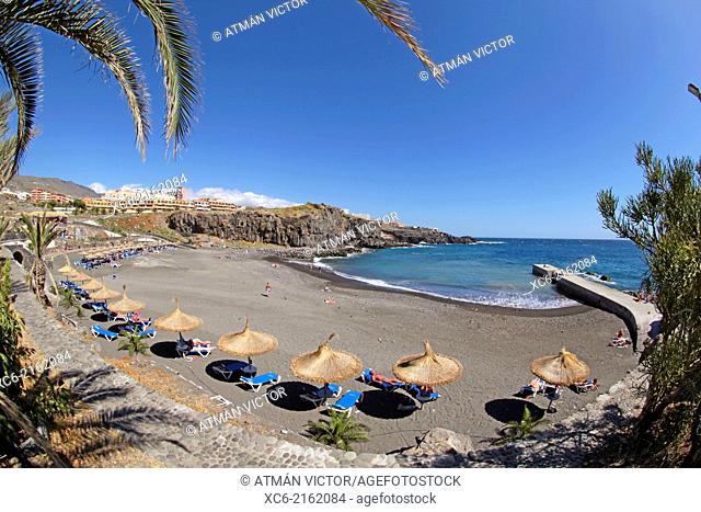 panoramic view of Callao Salvaje Beach in Adeje coast Santa Cruz de Tenerife