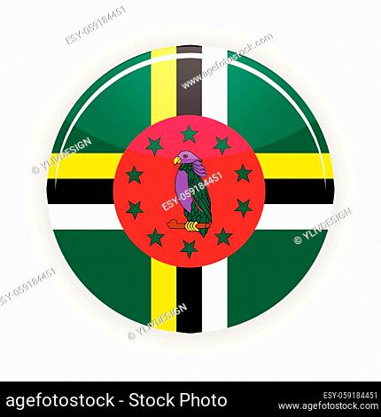 Dominica icon circle isolated on white background. Roseau icon vector illustration