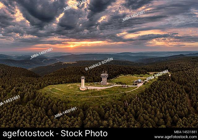 Germany, Thuringia, Suhl, Gehlberg, Schneekopf (second highest mountain of Thuringian Forest), observation and climbing tower, telecommunications tower