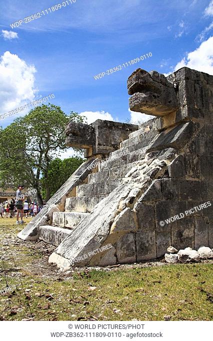 Platform of Eagles and Jaguars, Chichen Itza Archaeological Site, Chichen Itza, Yucatan State, Mexico Date: 02 04 2008 Ref: ZB362-111809-0110 COMPULSORY CREDIT:...