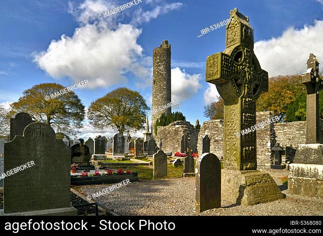 Muiredach High Cross and Round Tower, Monasterboice, Drogheda, County Louth, Cross of Muiredach, Ireland, Europe