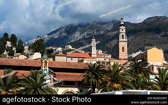 Menton, situated on the French Riviera, on the border with Italy