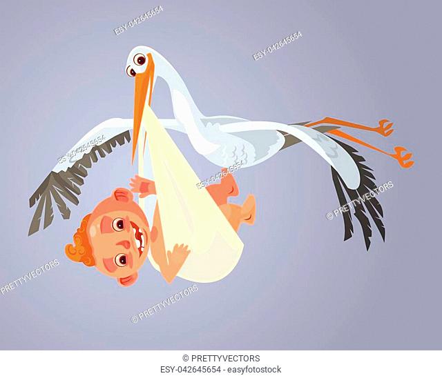 Stork carrying a baby Stock Photos and Images | agefotostock