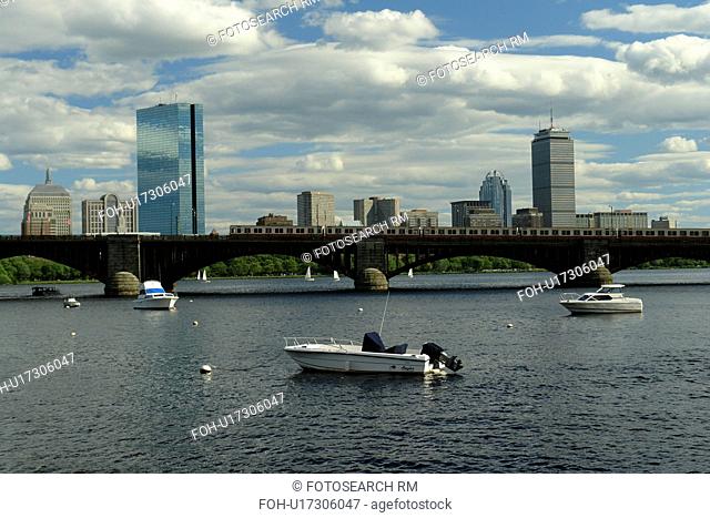 Boston, MA, Massachusetts, Charles River, downtown skyline