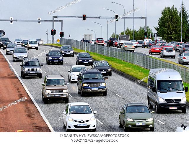 traffic on Reykjavik streets, Iceland, Europe