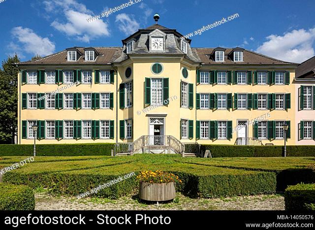 germany, ratingen, bergisches land, rhineland, north rhine-westphalia, cromford mansion, entrepreneur's villa, dormer windows, green shutters, late baroque