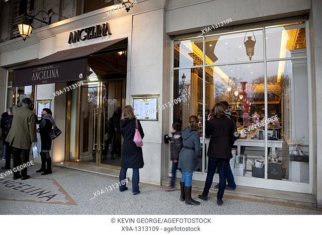 Angelina Chocolate Shop on Rivoli Street in Paris, France