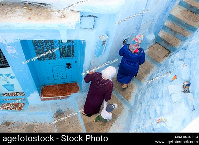 Streets and alleys of the Medina of Chefchaouen, Morocco