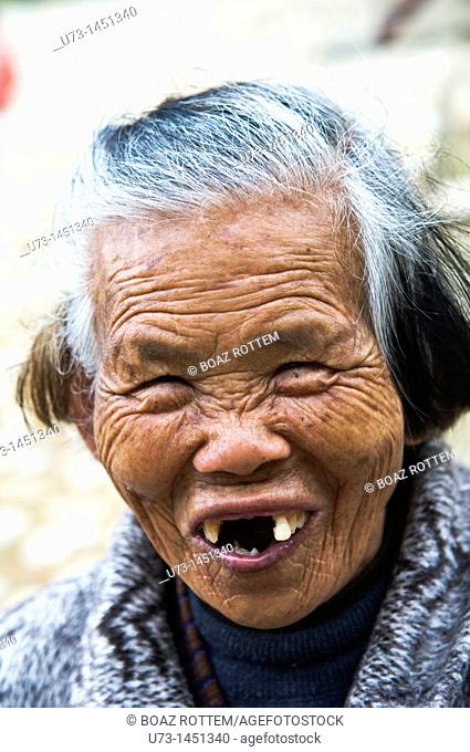 Bad Teeth but happy. an old woman in Fujian province, China