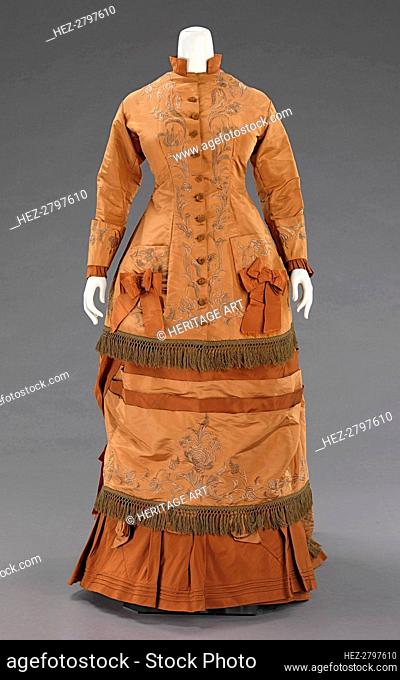 Afternoon dress, American, 1874. Creator: Unknown