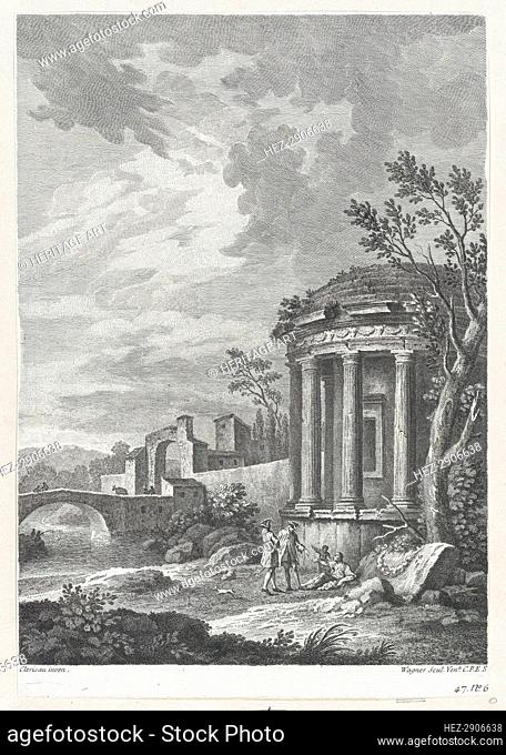 Landscape with Temple, ca. 1750-70. Creator: Joseph Wagner