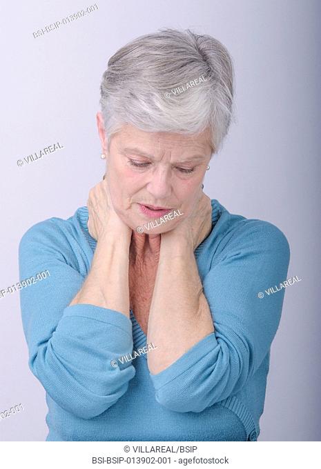 Woman with cervical pain