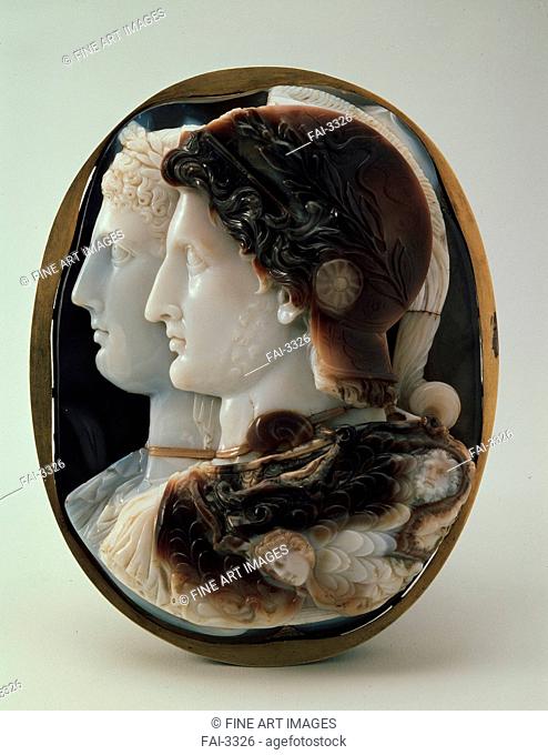 Cameo (The Gonzaga Cameo) with King Ptolemy II of Egypt and his wife Arsinoe I. Classical Antiquities . Sardonyx. Applied Arts. 3rd cen. BC