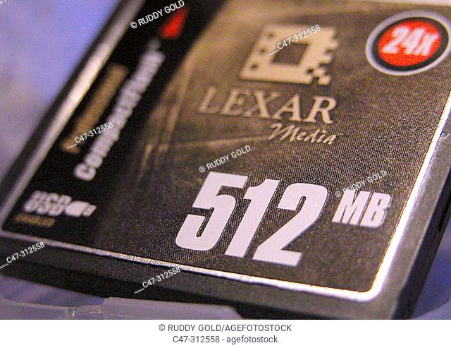 512 Megabyte CompactFlash memory card used with digital photograpy cameras