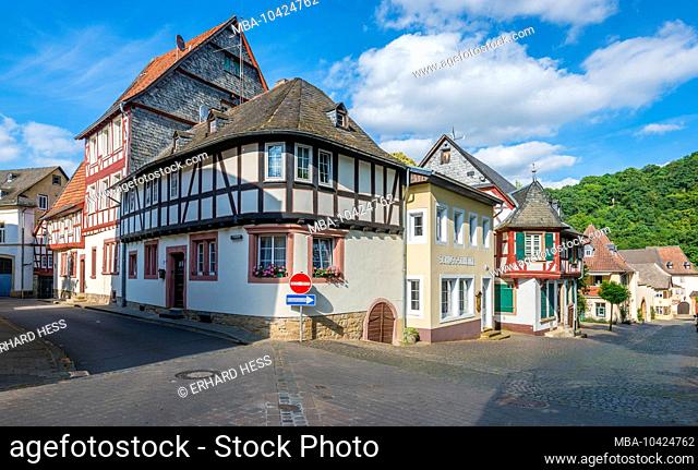 Schloss-Schenke in the historic old town of Meisenheim am Glan, well-preserved medieval architecture in the north Palatinate mountains, a pearl in the Glantal