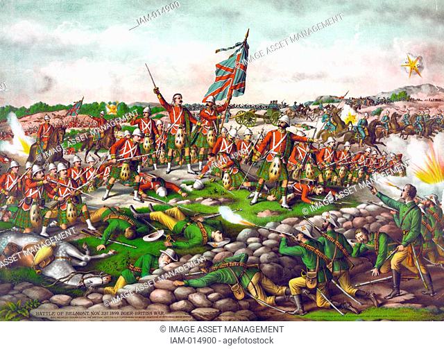Second Boer War 1899-1902: Battle of Belmont, Orange Free State, 23 November 1899, British under Lord Methuen attacking Boer position