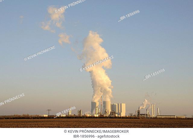 Coal power station and chemical plants, Saxony, Germany, Europe
