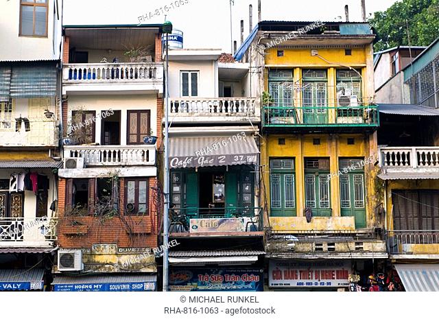 Traditional houses, Hanoi, Vietnam, Indochina, Southeast Asia, Asia