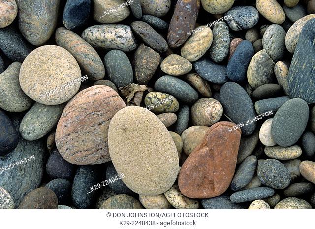 Beach pebbles on Lake Superior shore, Whitefish Point, Michigan, USA, Whitefish Point, Michigan, USA
