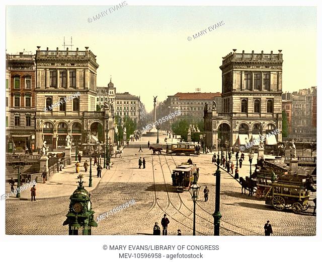 The Halle Gate and Belle Alliance Square, Berlin, Germany. Date between ca. 1890 and ca. 1900