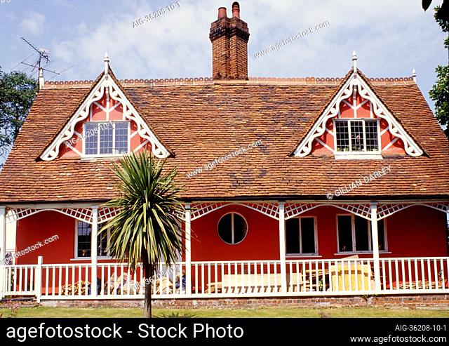 Picturesque cottage, estate village Little Easton, Essex. Late 19th century