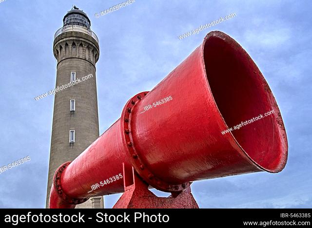 Foghorn at Ardnamurchan Point and westernmost lighthouse on the British mainland in Scotland, Great Britain