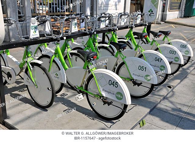 Free bicycle rental, Green Bangkok Bike project for the promotion of tourism and a green mentality, Bangkok, Thailand, Asia