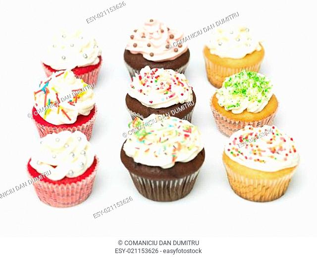multicolor cupcakes