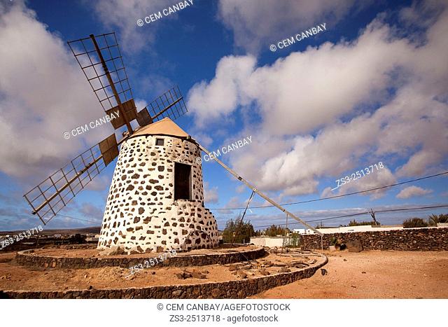 Windmill near Tefia, La Oliva, Fuerteventura, Canary Islands, Spain, Europe