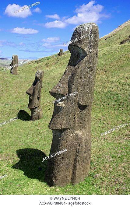 Ceremonial moai, Ranu Raraku, Easter Island