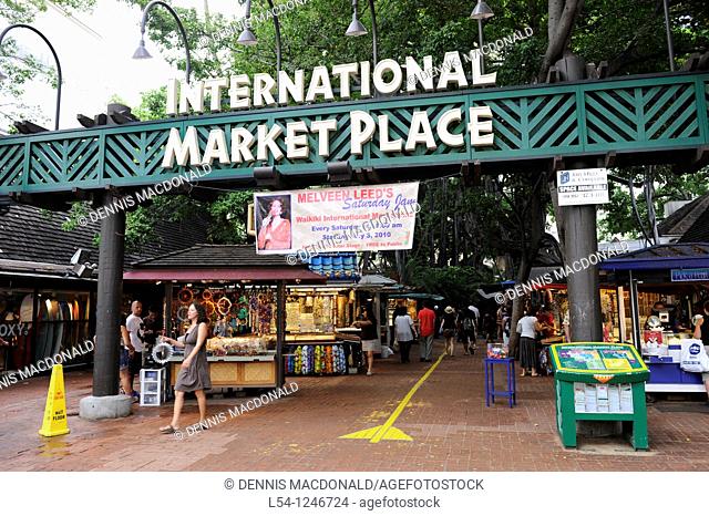 International Market Place on Kalakaua Ave along Waikiki Beach Honolulu Hawaii