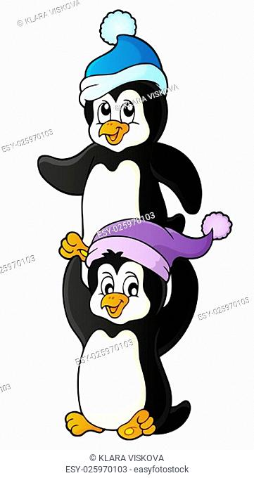 Christmas penguins theme image 4 - picture illustration